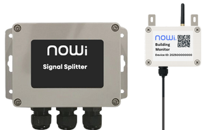 The NOWi Signal Splitter beside a NOWi cellular monitor